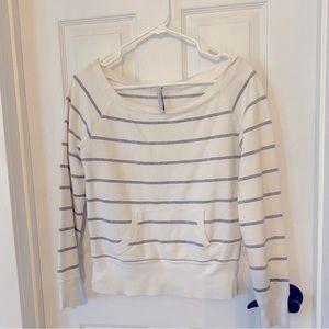 Off shoulder/scoop neck sweatshirt